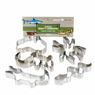 Australian Deadly & Dangerous 5pce (with Lizard) Stainless Steel Cookie Cutter Pack