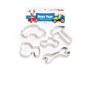Boys Toys 5pce Stainless Steel Cookie Cutter Pack