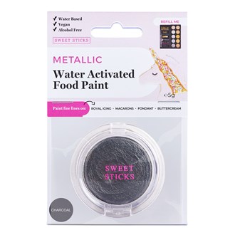 Charcoal Water Based Edible Art Paint - Single or Palette Refill
