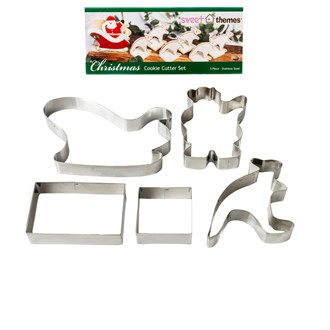Christmas 5pce (Bush Christmas)  Stainless Steel Cookie Cutter Pack