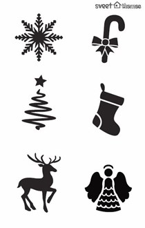 Christmas Symbols Stencil (2 pk)