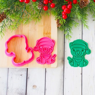 Christmas Tasmanian Devil Joey 3D Printed Cookie Cutter & Emboss Stamp  - End of Line Sale