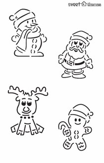 Christmas Cute Symbols Stencil