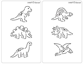 Dinosaur Cute Stencil (2pk)