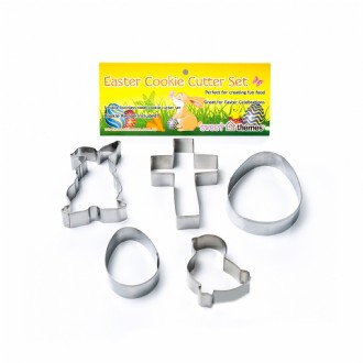 Easter 5pce (Religious with Bunny) Stainless Steel Cookie Cutter Pack