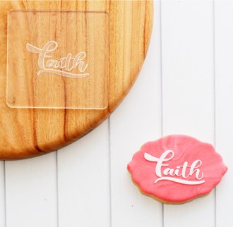 Awareness - Faith Raise It Up / Deboss Cookie Stamp