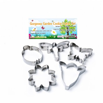 Garden 5pce Stainless Steel Cookie Cutter Pack - End of Line Sale