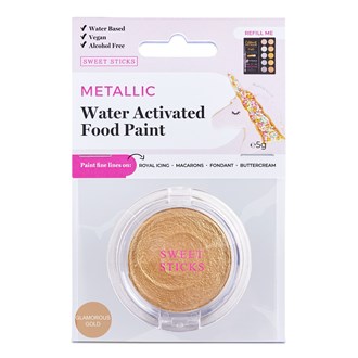 Glamorous Gold Water Based Edible Art Paint - Single or Palette Refill