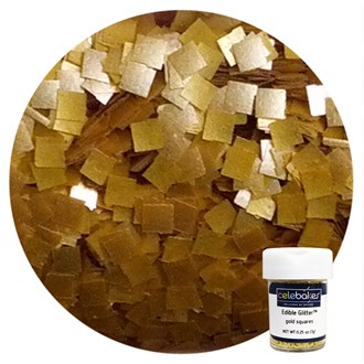 Gold Squares Edible Glitter - 7g 
