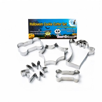 Halloween 5pce (with Bones) Stainless Steel Cookie Cutter Pack