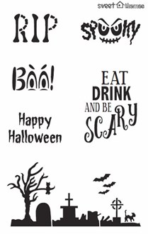 Halloween Words Stencil