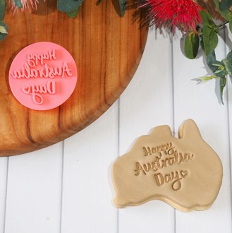 Aust. - Happy Australia Day Emboss 3D Printed Cookie Stamp