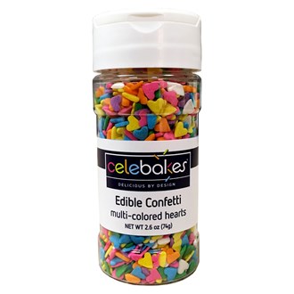 Hearts (Multi Coloured) Edible Confetti - 74gm