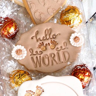 Baby - Hello World Emboss 3D Printed Cookie Stamp