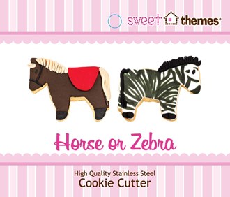 Horse or Zebra Stainless Steel Cookie Cutter with Swing Tag