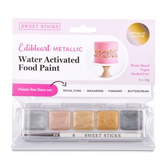 Metallic Water Activated Mini Edible Art Paint Palette - 12g  - Stock Reduction Special