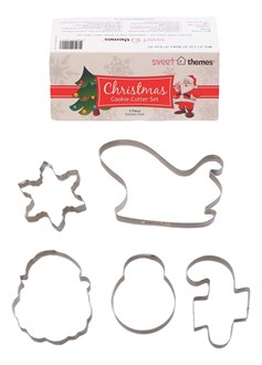 Christmas 5pce (Mr & Mrs Claus) Stainless Steel Cookie Cutter Pack 
