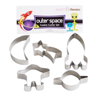 Outer Space 5pce Stainless Steel Cookie Cutter Pack