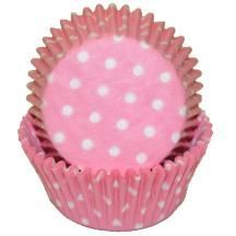 Pink Polka Dot Baking Cups - 50 Pack