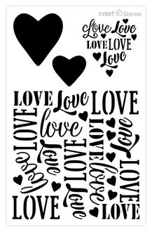 Love Background with Hearts Stencil