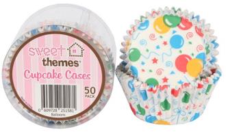 Balloons Cupcake Cases  - 50 Pack  - End of Line Sale