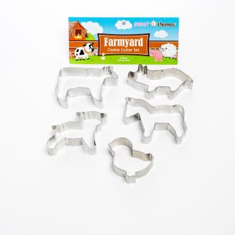 Farmyard 5pce Stainless Steel Cookie Cutter Pack