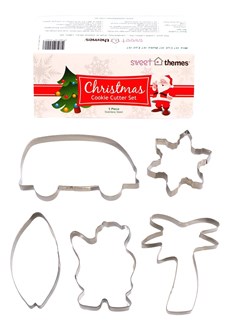 Christmas 5pce (Tropical)  Stainless Steel Cookie Cutter Pack